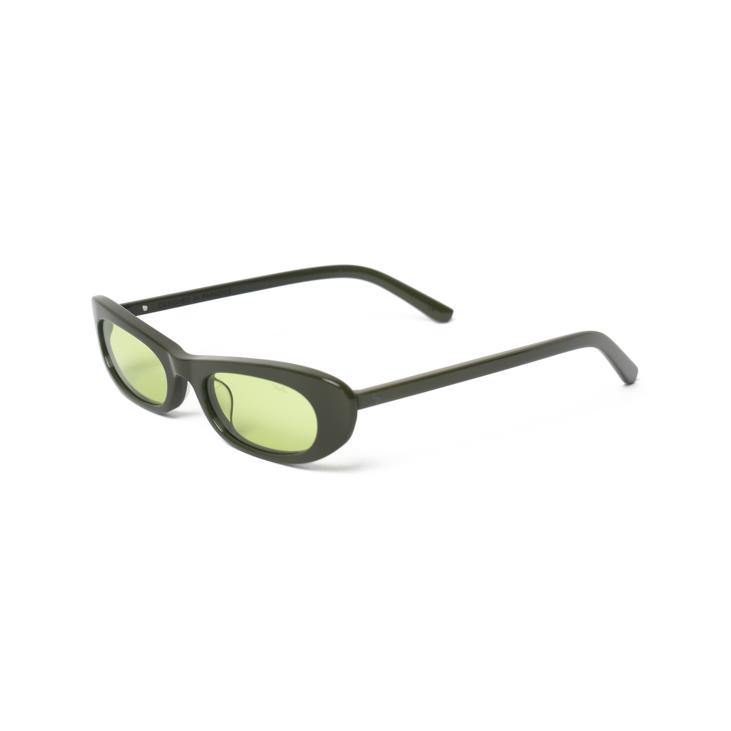 LULU sunglasses olive frame olive photochromic lenses angled front view